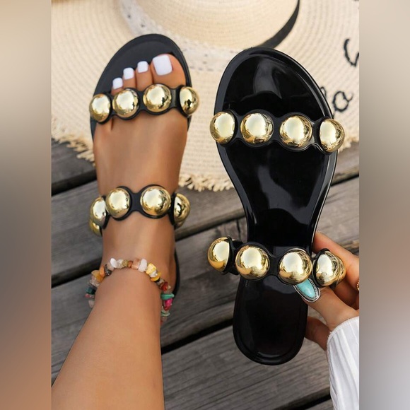 NWT!! Black Jelly Sandals - Picture 4 of 7